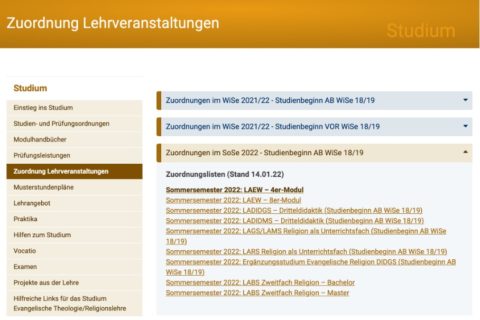 Zum Artikel "Zuordnungslisten Sommersemester 2022 online!"