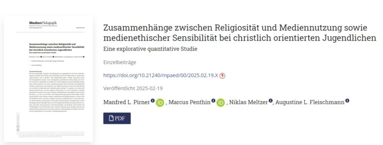 Studienergebnisse veröffentlicht: Religiosität, Mediennutzung und medienethische Sensibilität bei christlich orientierten Jugendlichen