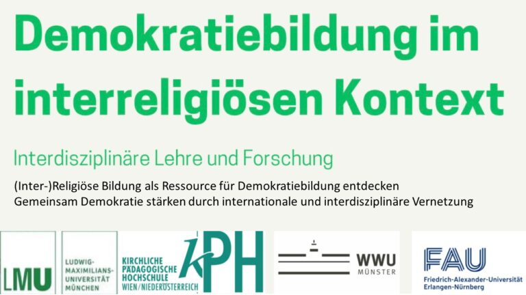 Neue universitäts- und länderübergreifende Initiative:                                          Demokratiebildung im interreligiösen Kontext